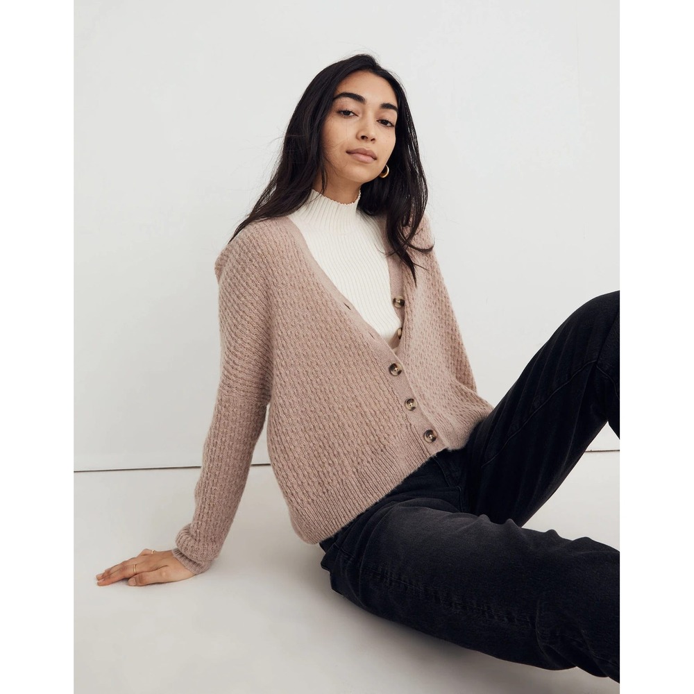 Madewell Mayfair Alpaca Blend Button Front Cardigan Sweater Small
